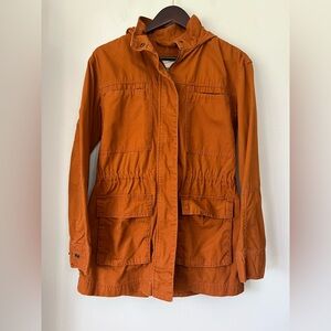 Universal Thread Utility Jacket Size XS Burnt Orange Cargo Hood Drawstring Waist